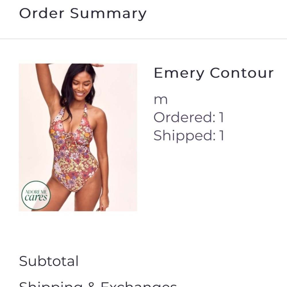 Adore me one piece bathing suit